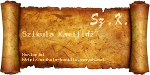 Szikula Kamilló névjegykártya